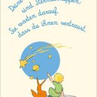 "Deine Träume sind Sternschnuppen: Sie warten darauf, dass du ihnen vertraust." Ein Kind und ein Fuchs schauen in den Himmel.