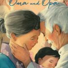 "Oma und Opa" von Hélène Delforge und Quentin Gréban. Illustration: Älteres Paar hält ein schlafendes Kind liebevoll im Arm.