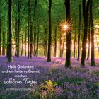 „Helle Gedanken und ein heiteres Gemüt machen schöne Tage.“ – Henry David Thoreau. Sonnenstrahlen in einem Wald voller lila Blumen.