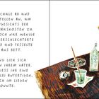 Links steht ein Text über Frida Kahlo. Rechts sieht man eine Illustration mit Pinseln, Farbe und einem Tisch.