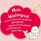 „Mein Winterspeck ist zwar vom letzten Jahr, sieht aber noch ganz gut aus. Vielleicht ein bisschen aufbrezeln...“ Eine lachende, weiße Seehund-Illustration mit Lichterkette.