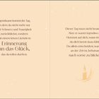 Links: „Erinnerung an das Glück“. Rechts: „nach vorne zu blicken“. Dezenter Hintergrund mit Kerzenillustration rechts.