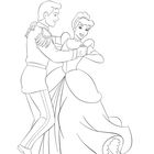 "Cinderella genießt einen magischen Tanz mit dem Prinzen." Illustration eines tanzenden Paares.