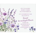 Zarte Blumenillustration links, lila Text rechts: "Heute ist die Gelegenheit ... Du bist der wichtigste Mensch ... Petra Würth."