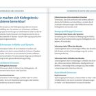 Zwei Seiten mit Text über Kiefergelenkprobleme, Ursachen von Schmerzen im Kiefer und Gesicht, einschließlich Symptomen.