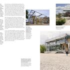 Texte:
- ZK/U von kleinem Park umgeben.
- Das Dach der Lagerhalle wurde entfernt.
- Der Vorplatz des ZK/U.

Beschreibung:
Rechteckige Seite mit Text und Fotos. Zu sehen: Gebäude, freiliegende Stahlkonstruktionen.endreihm aussehen.