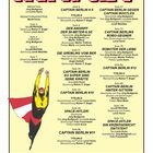 INHALT in großen Buchstaben oben. Links steht eine Illustration: Eine Figur mit rotem Umhang reckt die Fäuste nach oben.