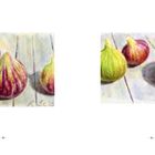 Links "88", rechts "89". Zwei Illustrationen zeigen Feigen auf Holz. Die Farben variieren von grün bis violett.