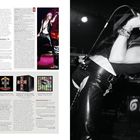 Texte: GUNS N’ ROSES, G N’ R LIES (1988), PRESSESPIEGEL, GESAGT...  
Links: Artikel über das Album, Boxsets-Bilder. Rechts: Sänger schreit leidenschaftlich ins Mikrofon.