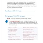 "Beschwingt in den Frühling" steht groß oben. Bewegungsabfolge zur Musik beschrieben: Kissen ausschütteln, Fenster putzen.