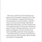 Text beschreibt ein Treffen um 15 Uhr bei Ilse Gottschalk im Apartment 6. Gruß: "WILLKOMMEN ZURÜCK IM PLAUDERCLUB".