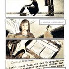 Texte: „Jetzt kommt es darauf an, sich gegenseitig wiederzufinden...“, „... aufzuklären von Mensch zu Mensch.“, „Unbeirrt Haltung zu bewahren.“ 

Illustration: Eine Frau sitzt, ein Mann steht, eine Öffnung in einem Aktenkoffer mit Dokumenten.