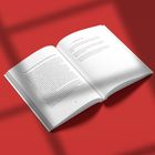 Offenes Buch auf rotem Hintergrund. Links Fließtext, rechts rot geschriebene Überschrift "Real Stories" und Aufzählungen.