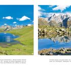 Rappensee: Bergsee in grüner Landschaft, hohe Gipfel im Hintergrund. Guggersee: Klare Spiegelung der Berge im Wasser, felsige Ufer.
