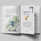 Linke Seite: „Mein Name ist Admiral Bjarni Aki Hallgrímsson. Aber wer seid ihr?“ Illustration: Ein Bär im Anzug mit Pflanzen.  
Rechte Seite: „Kapitel 19 Admiral Hallgrímsson“ mit einer gezeichneten Blume.