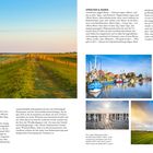 Texte beschreiben ostfriesische Sitten und Zahlen/Fakten über die Region. Fotos zeigen Landschaften und Küstenmotive.
