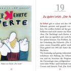 Links ein Plakat mit "Verkehrte Werte", daneben ein Text über das Kabarett "Die Arche" in Erfurt.