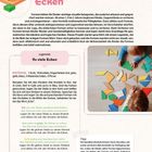 "Eins, zwei, drei, vier Ecken. Legereim 'So viele Ecken'. Tipp: Farbige Eistiele für Aktionen oder Wanddeko."