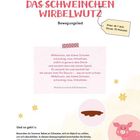 "Das Schweinchen Wirbelwutz", Bewegungslied. Alter: ab 1 Jahr, Dauer: 10 Minuten. Illustration mit kleinem rosa Schwein.
