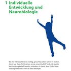 "1 Individuelle Entwicklung und Neurobiologie." Silhouette eines springenden Kindes, Text über die Wichtigkeit des Hinsehens.