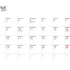 Kalender für Februar 2027. Besondere Tage: 4. Weiberfastnacht, 8. Rosenmontag, 10. Aschermittwoch, 14. Valentinstag.