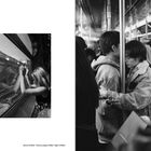 Links: Kind schaut aus Zugfenster, Spiegelung sichtbar. Rechts: Zwei junge Menschen in einer vollen U-Bahn, eng aneinandergelehnt.