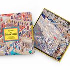 "Die Welt des Museums" Puzzle-Packung mit 1000 Teilen. Illustration zeigt Museumsszenen mit vielen Besuchern.