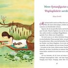"Wenn Romanfiguren zu Wegbegleitern werden" von Maya Knodel. Eine Frau liest am Wasser, ein schlafendes Tier neben ihr.