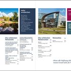 Inhalt, Mehr entdecken, Extra Stadtpläne. Links See mit Haus, rechts modernes Gebäude. Zitat: „Wenn alle Hoffnung...“