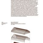 Text über ein Projekt zur Errichtung einer Halle in Ancy-sur-Moselle mit architektonischen Details und einem Strukturdiagramm.