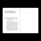 "Der zweite Brief des Paulus an die Korinther". Links Textseite mit Bibelversen, rechts leere gepunktete Seite.