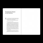 "Der Brief des Paulus an die Kolosser", gefolgt von religiösem Text. Links eine Seite mit Text, rechts eine gepunktete Seite.