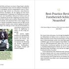 12 Best-Practice-Revier: Forstbetrieb Schloss Neuenhof. "Der klarste Weg ins Universum..." (Zitat von John Muir). Links Mann mit Hund.