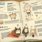 Eine Doppelseite aus Suris Tagebuch mit handschriftlichen Notizen und Illustrationen zu verschiedenen Kobolden und einer Cat-Sì.