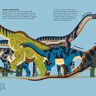 "Im Land der Riesen" zeigt verschiedene Sauropodenarten und beschreibt ihre Merkmale. Links: Texte über ihre Größe.