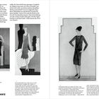 "Der Rausch der Farbe Schwarz". Drei Modeillustrationen von Frauen in eleganten, schwarzen Kleidern im Stil der 1920er Jahre.