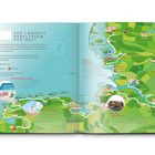 "Der längste Radeltraum der Welt" beschreibt eine Fahrradtour entlang der Küste mit Karten und Bildern von Sehenswürdigkeiten.