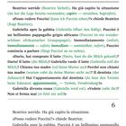 Seite 6: Ein Gespräch über Puccini, einen Graupapagei. Beatrice lächelt, Gabriella öffnet den Käfig. Puccini redet ununterbrochen.