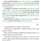Textzitate auf Italienisch mit deutscher Übersetzung, gefolgt von einer Szene mit Elena, Marco und einem Esel.