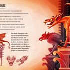 Text beschreibt Gargoyles: steinerne Ungeheuer mit drachenartigen Merkmalen, die Kathedralen bewachen. Bild zeigt stilisierte Gargoyles.