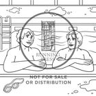 "NOT FOR SALE OR DISTRIBUTION"
Illustration: Zwei Männer unterhalten sich im Pool, eine Brille liegt daneben.