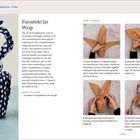 "Furoshiki Jar Wrap" erklärt das Einwickeln von Gläsern mit Stoff. Enthält Schritt-für-Schritt-Anleitung mit Bildern.