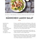 Hähnchen-Lauch-Salat, pikant. Zutaten: Sesam, Apfel, Lauch. Zubereitung in 20 Min. Pro Portion 405 kcal. Teller mit Hähnchensalat.