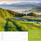 „Tu das, was du für richtig hältst, es wird immer jemanden geben, der anders denkt.“ – Michelle Obama. Naturlandschaft mit Bergen und Wiese. Kalender für September, KW38/2027.