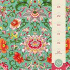 Kalenderwoche 39 mit Datum 27. September bis 3. Oktober, einem floralen, bunten Illustration auf grünem Hintergrund.