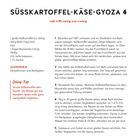 "Süßkartoffel-Käse-Gyoza: süß trifft salzig und cremig. Zubereitungsanleitung und Zutatenliste für ein herzhaftes Rezept."