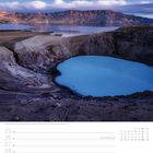 Blick über den See Öskjuvatn. Kalender für Oktoberwoche 43, mit hervorgehobenem 31. Oktober als Reformationstag.