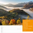 "Die schönste Aussicht eröffnet sich dem, der nicht aufgibt, wenn es schwierig wird. Unbekannt." Oberhalb: Nebel in Bergen.