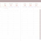 Kalenderwoche 38, September 15-21. Tage in mehreren Sprachen, Wetter-Icons. Liste mit Linien für Notizen.