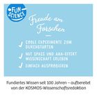 Logo "FUN SCIENCE", Text: Spaß am Forschen, Experimente, Wissenschaft erleben. KOSMOS-Redaktion, 100 Jahre Wissen.
